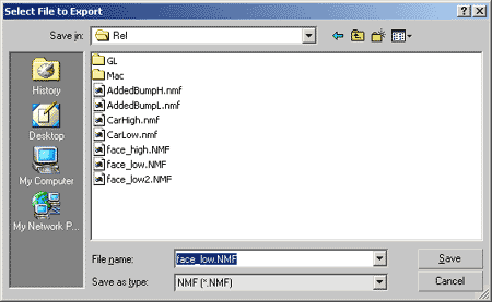 Save the high and low res versions of your model in NMF format.