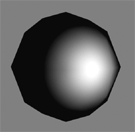 Per-Pixel Shading: The sphere's shading is smooth because the lighting is caculated at every pixel.