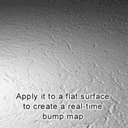 Apply the normal map to a flat plane to get bump mapping in real-time.